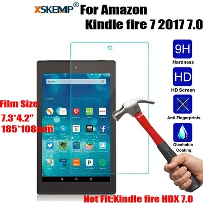 For Amazon Kindle Fire 7 2015 2017 2019 Tempered Glass Screen Protector Guard - Image 1 of 4