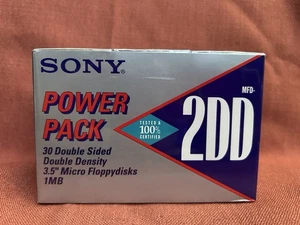 New Sealed SONY MFD-2DD 3.5" Micro Floppy Disk 1MB Double Density 30 Pack - Afbeelding 1 van 5