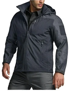 CQR Men's Fleece Lined Tactical Softshell Jackets, Lightweight Water Resistant - Picture 1 of 13