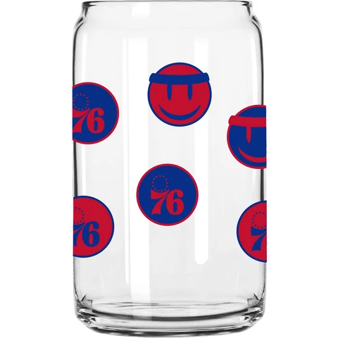 Philadelphia 76ers 16oz. Smiley Can Glass Cover