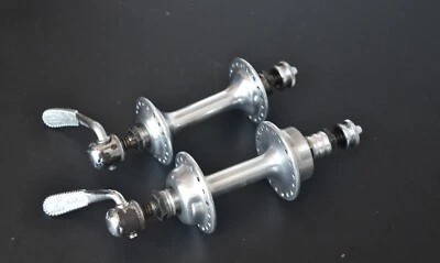 Vintage 70's Campagnolo Tipo Hubset Skewers Low Flange 36H, 120mm Rear Spacing! - Image 1 of 4