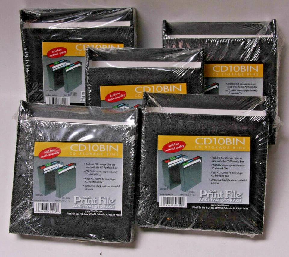 (7) Printfile 10 CD Storage Bin CD10BIN for 10 Sleeved CD DVD - NEW F05 - Image 1 of 4