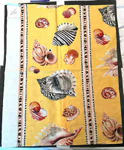 GREY WATKINS La Gloire de la Mer Seashells Yellow 28 1/4 x 35 1/4" Fabric Sample - Picture 1 of 5