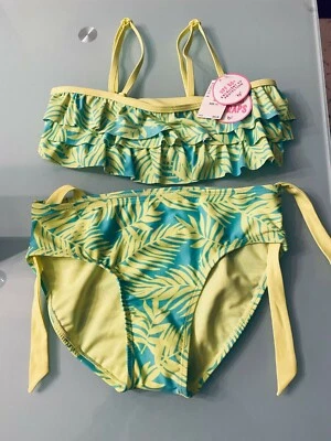 Nuevo con etiquetas Justice Girls verde lima verde azulado talla 14 UPF50+ Foto 1 de 4