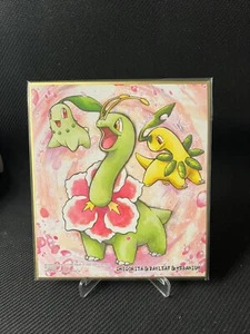Pokemon Shikishi Mesa de Arte Vol 2 No.1 Chikorita, Bayleaf y Meganium - Imagen 1 de 2