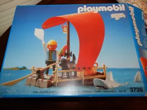 Playmobil 3736 zattera pirata naufrago con squalo rosso vela pappagallo NUOVO SIGILLATO - Foto 1 di 3