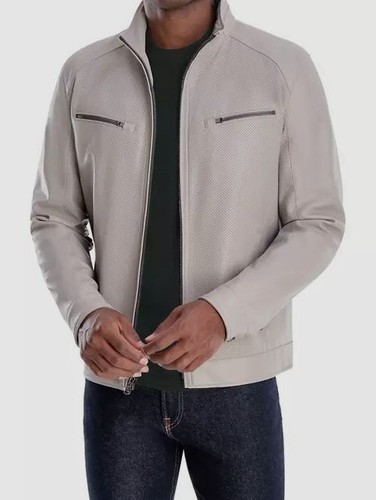 Giacca invernale Michael Kors da uomo beige finta pelle $595 taglia large