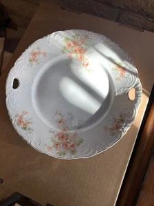 antique 10” Cookie Plate,pierced handles,scattered flowers - Picture 1 of 3