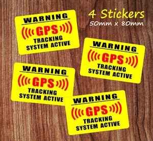 4 X Tracking Tracker System Aсtive GPS Fitted Sticker Car Window Bumper Yellow - Picture 1 of 1