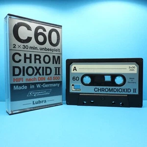 🦩 1x LUBRA Chromdioxid II 60 * IEC II Type 2 * Tape Cassette Kassette кассета * - Bild 1 von 3