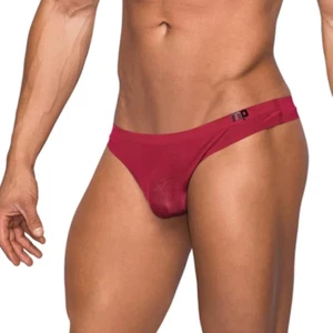 Male Power Sms007 Sleek Thong W/Sheer Pouch, Wine, Large/X-Large - Picture 1 of 1