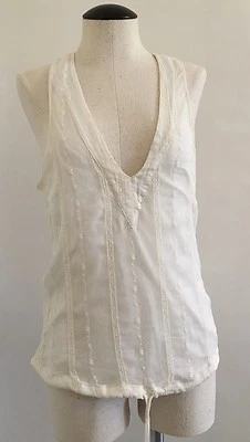 Camiseta sin mangas Rory Beca beige seda talla XSmall Foto 1 de 4