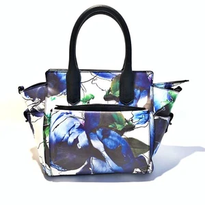 Reed Atlantique Medium Satchel Handbag Hamptons Floral Blue Print Purse LN - Picture 1 of 12
