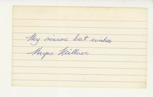 Vintage Wayne Millner Autograph Index Card - Football HOF Signed in 1960s 1970s - Picture 1 of 1
