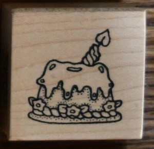 Darcie's G1409 Birthday Cake Candle Flame Rubber Stamp Flowers Bakery Dessert - Picture 1 of 2