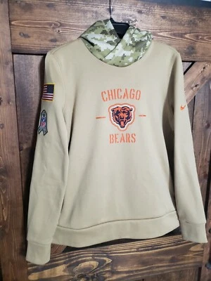 NUEVO PRECIO DE VENTA SUGERIDO POR EL FABRICANTE $80 Nike Salute To Service NFL Chicago Bears Sudadera con Capucha Caqui YL Foto 1 de 4