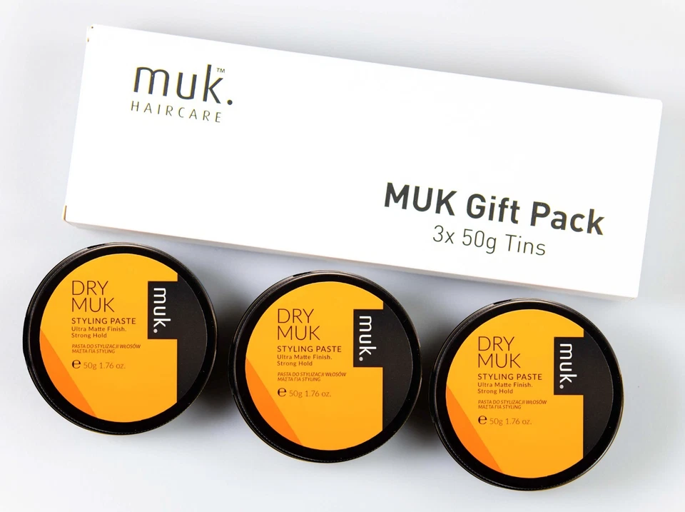 Dry Muk Triple Hair Wax Gift Pack 3x Tins of 50g Ultra Matt Strong  (£7.32 each) - Image 1 of 1
