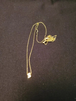 Collar Cadena "S" Letra Tono Oro Amarillo 16" (9266) Foto 1 de 2