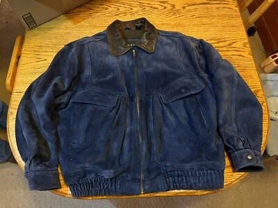 Chaqueta Context vintage para hombre XL chaqueta de cuero azul Foto 1 de 4