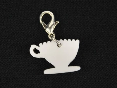 Pulsera con dije de taza de café miniblings taza de café vidrio acrílico blanco Foto 1 de 4