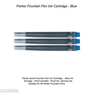 21 x Quink Blue Ink Cartridge Refill Refills for Parker Fountain/Vector Pen - Picture 1 of 1