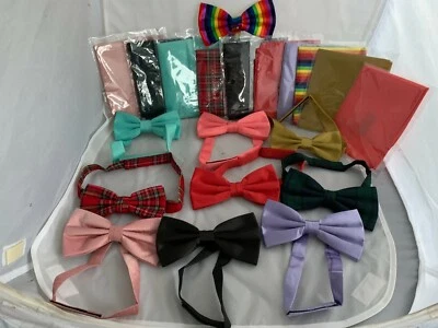 " NEW " Any Polyester Mens Pre-tied Bow Tie and Hankie Set - Image 1 of 4