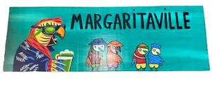 COLORIDO 24” MARGARITAVILLE TROPICAL SIGNO COLGANTE DE PARED ARTE ISLA DECORACIÓN DEL HOGAR - Imagen 1 de 1