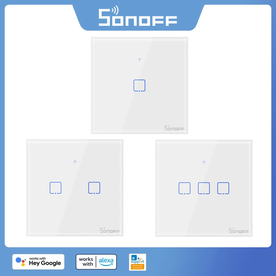 SONOFF WiFi Touch Wall Light Switch Smart Light Switch Works with Alexa Google