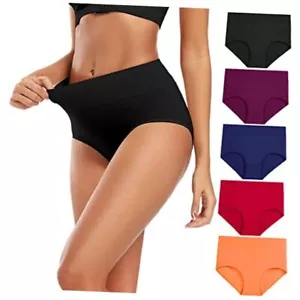 Women's Cotton Underwear High Waisted Full Coverage Small Multicolor-5pack-a3 - Picture 1 of 6