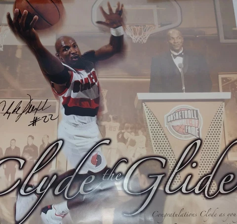 2004 Clyde Drexler NBA Basketball Hall Of Fame Inductee 20" X 18" Wall Poster Cover