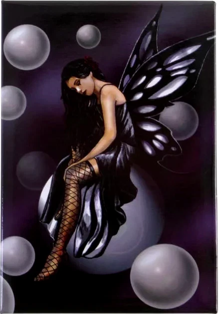 Lisa Parker fridge magnet.  Fairy in bubble. Fantasy art. LP7 Metal - Image 1 of 1