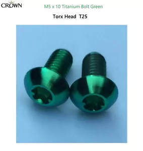 2 pernos de jaula de botella de titanio nitruro verde M5X10 GR5 edición limitada - Imagen 1 de 1