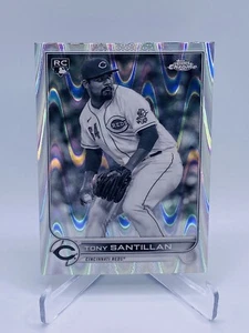 2022 Topps Chrome TONY SANTILLAN Rookie Black & White RayWave / Cincinnati Reds - Picture 1 of 2