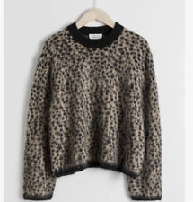 & Other Stories Size S Leopard Print Wool Alpaca Crewneck Sweater Revolve Top