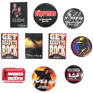 Twister Rock X-Men Dick Tracy MI2 Client 10 Vtg Promo Button Bundle Video Store - Picture 1 of 5