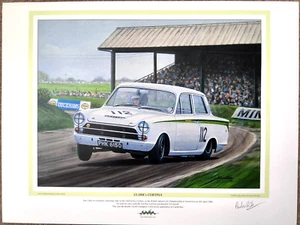 Jim Clark, Lotus Cortina -Snetterton _-new Andrew Kitson Print - Picture 1 of 4