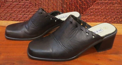 Женские сабо Merona коричневая кожа без шнуровки на блочном каблуке размер 8 M - Изображение 1 из 4