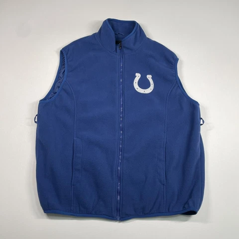 Indianapolis Colts Vest Men’s XL Blue Sleeveless Full Zip Fleece Outdoor NFL Cover