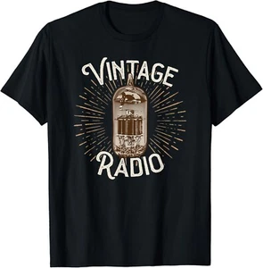Vintage Radio Design_ Antique Collector_ Valve Tube_ Retro Gift Unisex T-Shirt - Picture 1 of 3