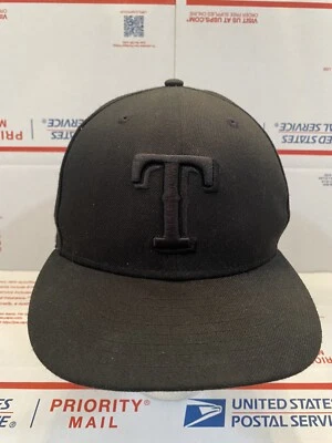 Blackout Texas Rangers MLB New Era Fitted 7 1/8 MLB Official - Image 1 of 4