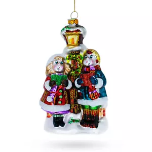 Karolinger von einer Vintage Laterne mundgeblasenes Glas Weihnachtsschmuck - Bild 1 von 4