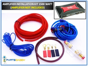 1500 W Auto Endstufe Kabelsatz Audio Subwoofer AMP RCA Sicherungskabel Sub UK - Bild 1 von 3