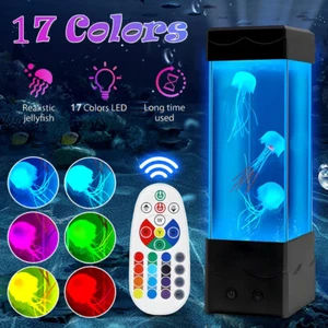 17-Colors Jellyfish Lamp Aquarium Tank Lava Lamp LED Mood Lamp Night Light - Picture 1 of 18
