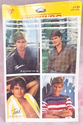 Vintage/Retro 1984 HALLMARK Sexy Guys/Handsome Hunks Sticker Sheets  *READ* - Image 1 of 4