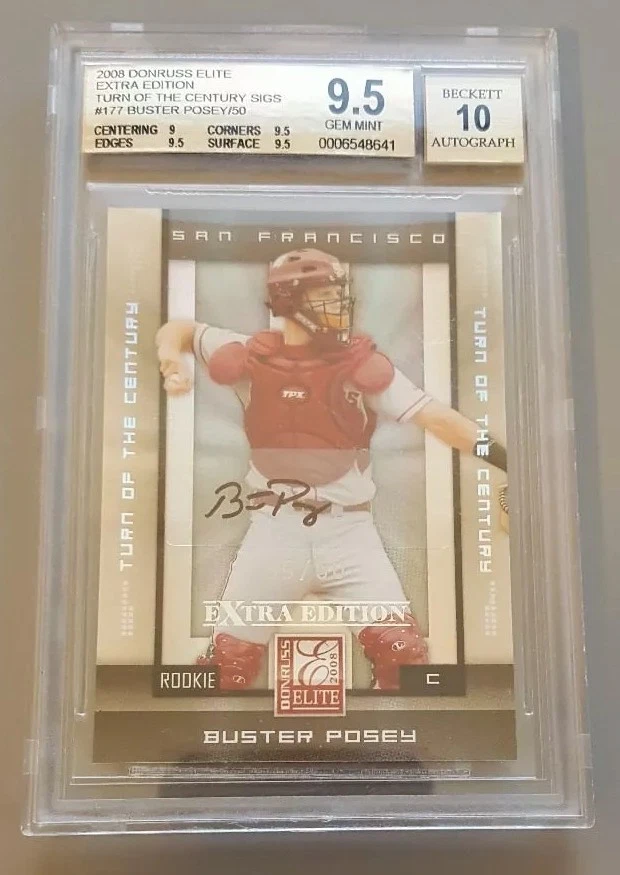 2008 Donruss Elite Buster Posey Auto Rc #/50 9.5 BGS Extra Edition TOTC - Image 1 of 1