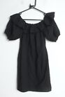 H&M Womens Off Shoulder Frill Linen blend Dress - Size 8 (H97) NEW