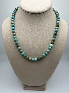 Vintage Mine Finds By Jay King Turquoise Sterling Silver Necklace 18-21” - Picture 1 of 8