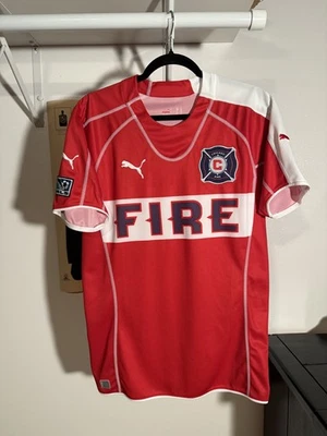 VINTAGE PUMA CHICAGO FIRE AUTHENTIC SOCCER JERSEY IN SIZE S - Image 1 of 4