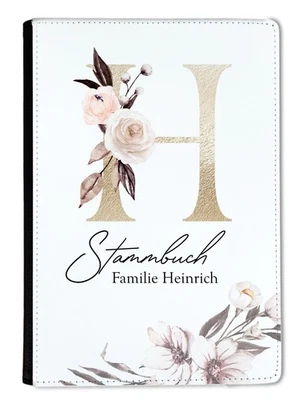 Stammbuch A5 personalisiert Familienstammbuch Leder Boho Gold braun Letter - Bild 1 von 4