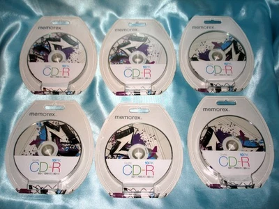 Memorex Graffiti 10 Pack 60 CD-R Lot 52X 700 MB 80 min Blank CD New Sealed - Image 1 of 4
